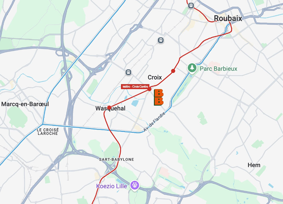 Centre ville de Croix, parking à proximité